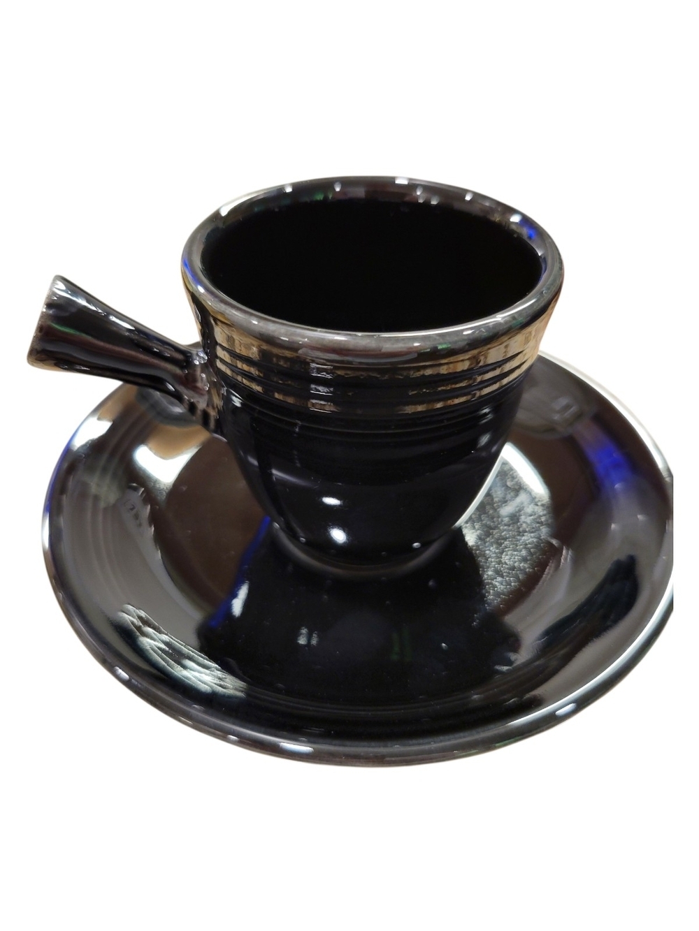 🖤 Fiesta® Black Stick Handle Demitasse Cup & Saucer 🖤